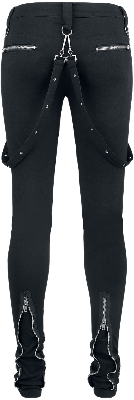 Pantalon en toile Gothic de Gothicana by EMP - Megan - W27L32 à W31L34 - pour Femme - noir - Gothicana by EMP - View 2