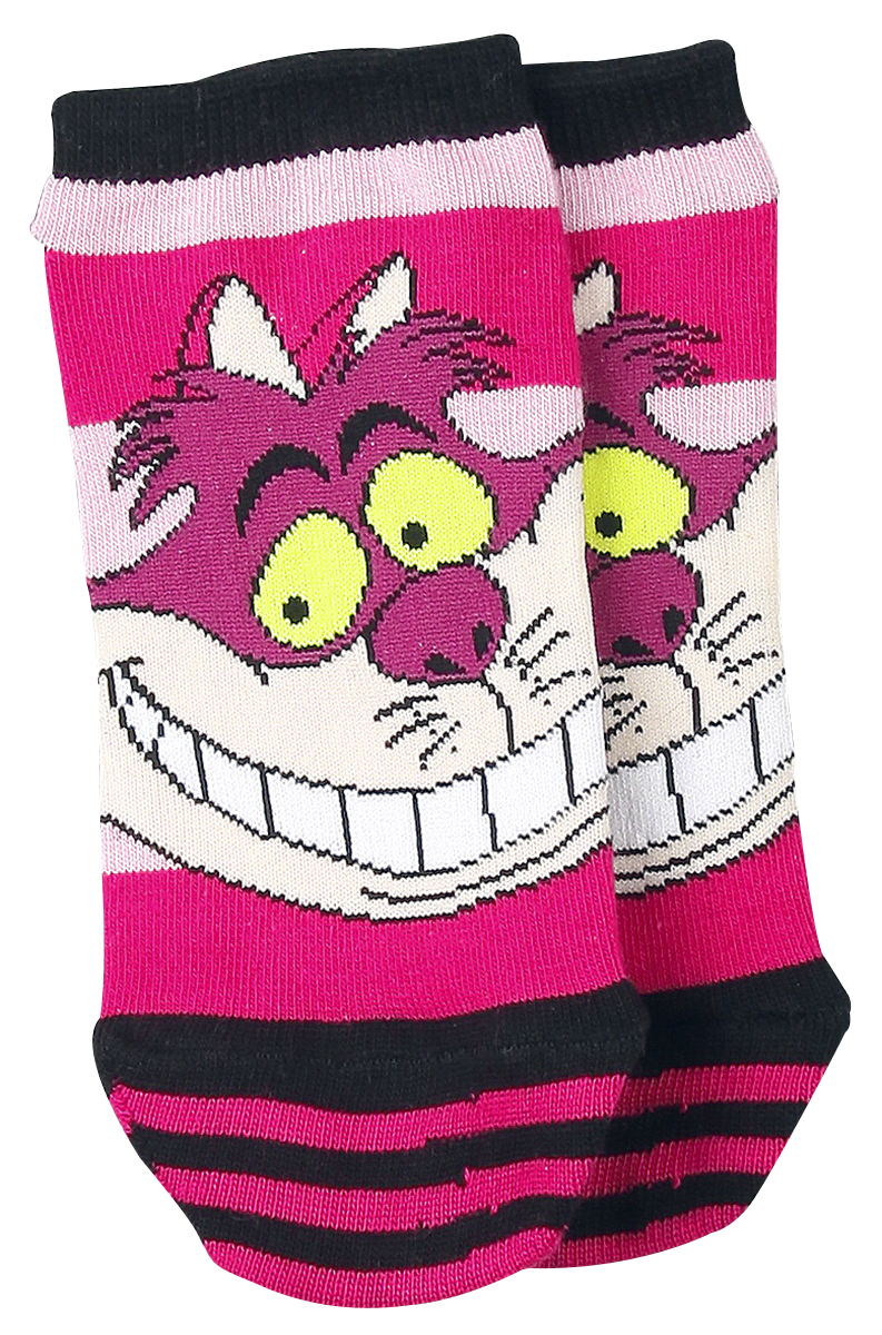 Chaussettes Disney de Alice Au Pays Des Merveilles - Cheshire Cat - EU35-38 à EU 39-42 - pour Femme - rose/noir - Alice Au Pays Des Merveilles - View 2