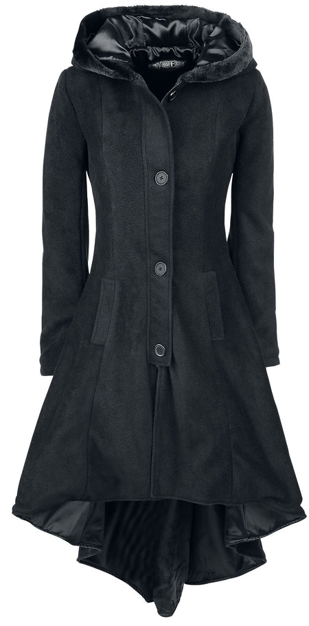 Manteau d'hiver Gothic de Poizen Industries - Manteau Memorial - S à XL - pour Femme - noir - Poizen Industries