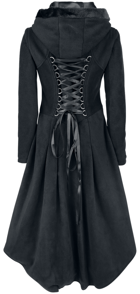 Manteau d'hiver Gothic de Poizen Industries - Manteau Memorial - S à XL - pour Femme - noir - Poizen Industries - View 2