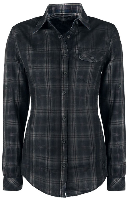 Chemise manches longues Rockabilly de Black Premium by EMP - Cities In Dust - S à XXL - pour Femme - bleu/gris - Black Premium by EMP