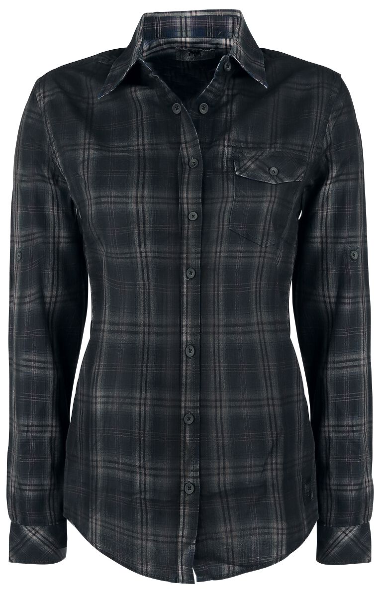 Chemise manches longues Rockabilly de Black Premium by EMP - Cities In Dust - S à XXL - pour Femme - bleu/gris - Black Premium by EMP