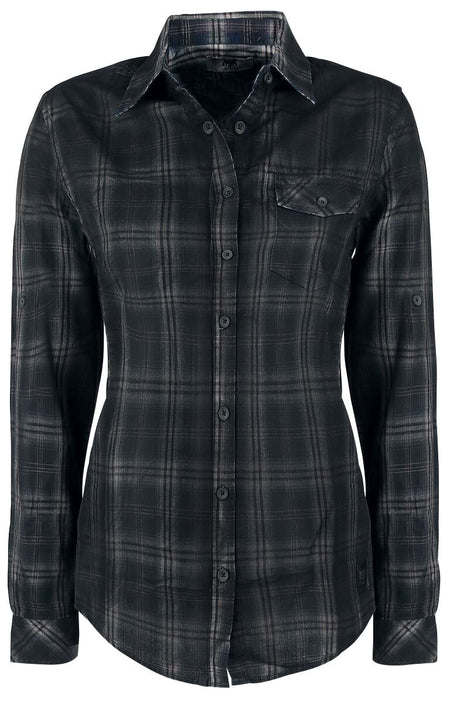 Chemise manches longues Rockabilly de Black Premium by EMP - Cities In Dust - S à XXL - pour Femme - bleu/gris - Black Premium by EMP