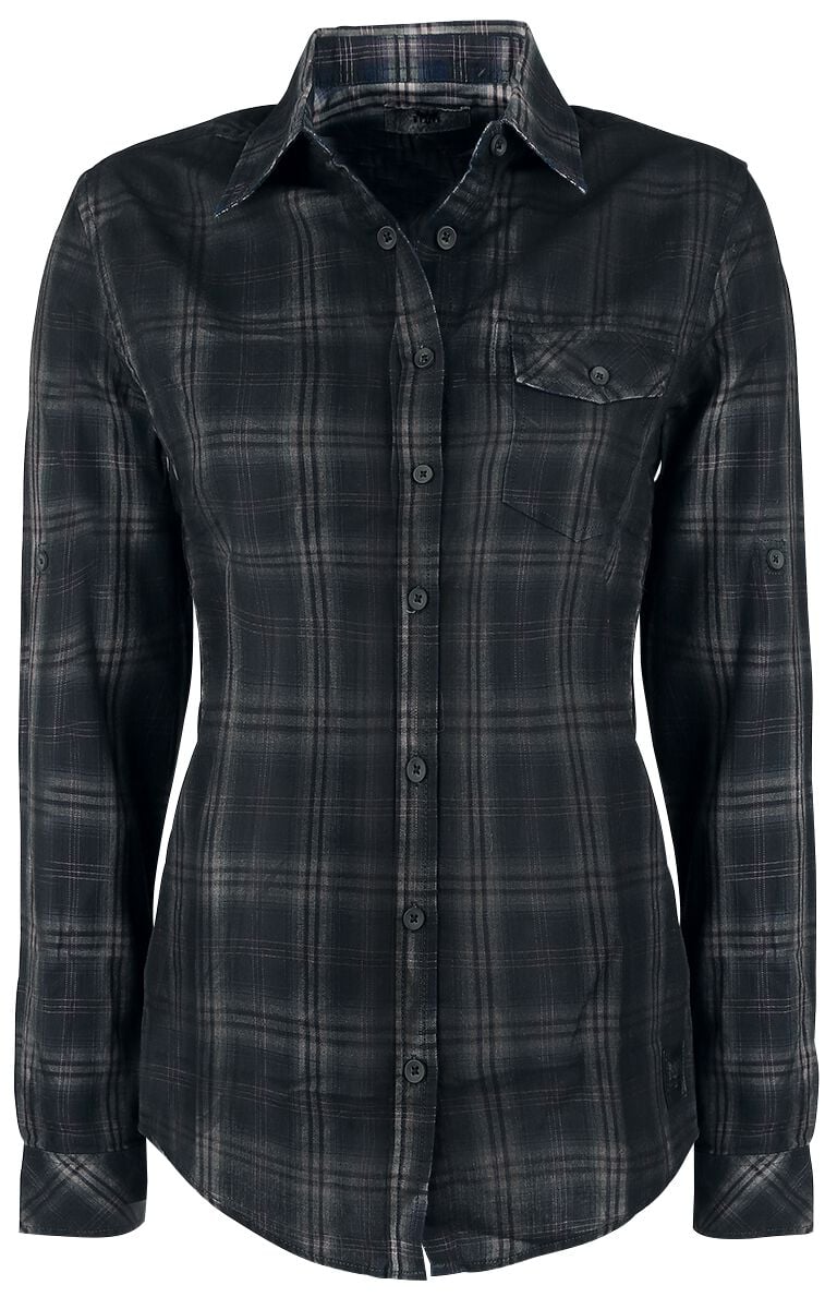 Chemise manches longues Rockabilly de Black Premium by EMP - Cities In Dust - S à XXL - pour Femme - bleu/gris - Black Premium by EMP
