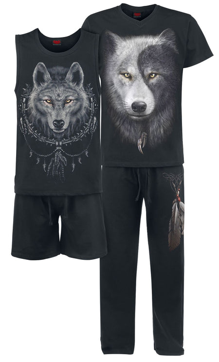 Pyjama  de Spiral - Wolf Chi - S à XXL - pour Homme - noir - Spiral