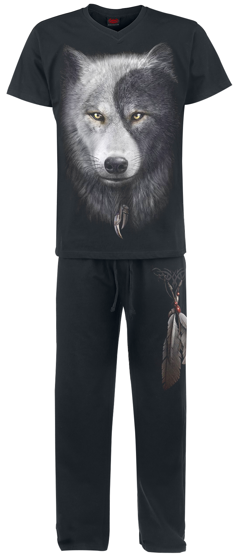 Pyjama  de Spiral - Wolf Chi - S à XXL - pour Homme - noir - Spiral - View 2