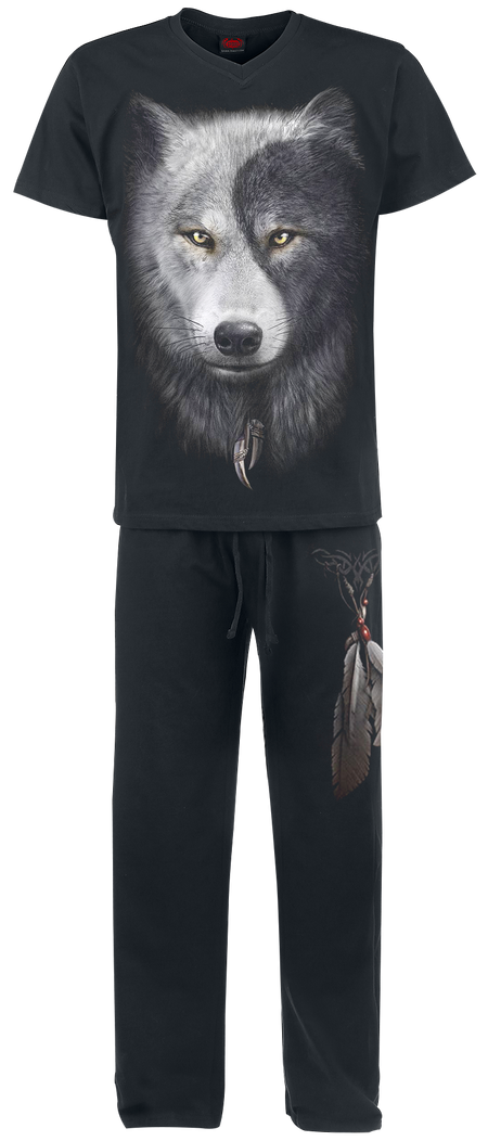 Pyjama  de Spiral - Wolf Chi - S à XXL - pour Homme - noir - Spiral - View 2