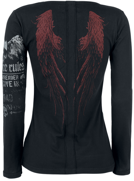 T-shirt manches longues  de Rock Rebel by EMP - Stay Awake - XS à XXL - pour Femme - noir - Rock Rebel by EMP - View 2