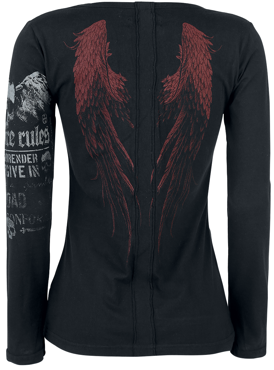 T-shirt manches longues  de Rock Rebel by EMP - Stay Awake - XS à XXL - pour Femme - noir - Rock Rebel by EMP - View 2