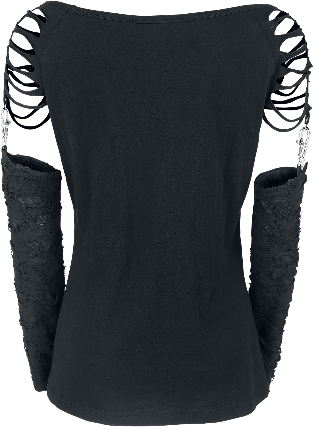 T-shirt manches longues Gothic de Gothicana by EMP - Days Without - S à XXL - pour Femme - noir - Gothicana by EMP - View 2