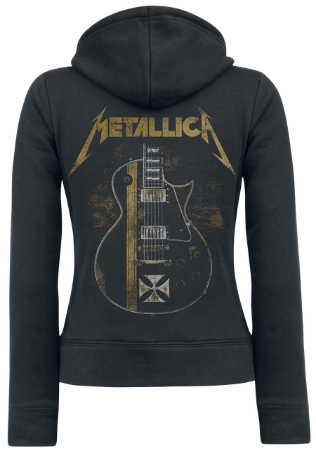 Sweat-shirt zippé à capuche  de Metallica - Hetfield Iron Cross Guitar - S à XXL - pour Femme - noir - metallica - View 2