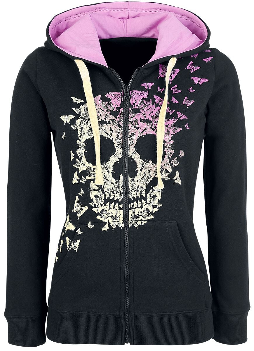 Sweat-shirt zippé à capuche  de Full Volume by EMP - Freaking Out Loud - XS à S - pour Femme - noir - Full Volume by EMP