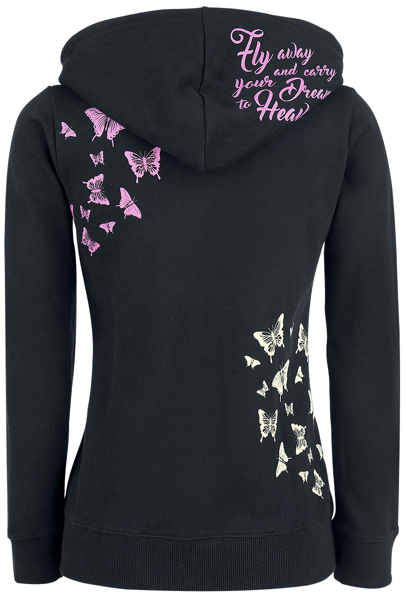 Sweat-shirt zippé à capuche  de Full Volume by EMP - Freaking Out Loud - XS à S - pour Femme - noir - Full Volume by EMP - View 2