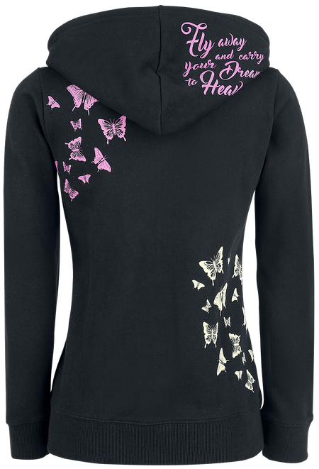 Sweat-shirt zippé à capuche  de Full Volume by EMP - Freaking Out Loud - XS à S - pour Femme - noir - Full Volume by EMP - View 2