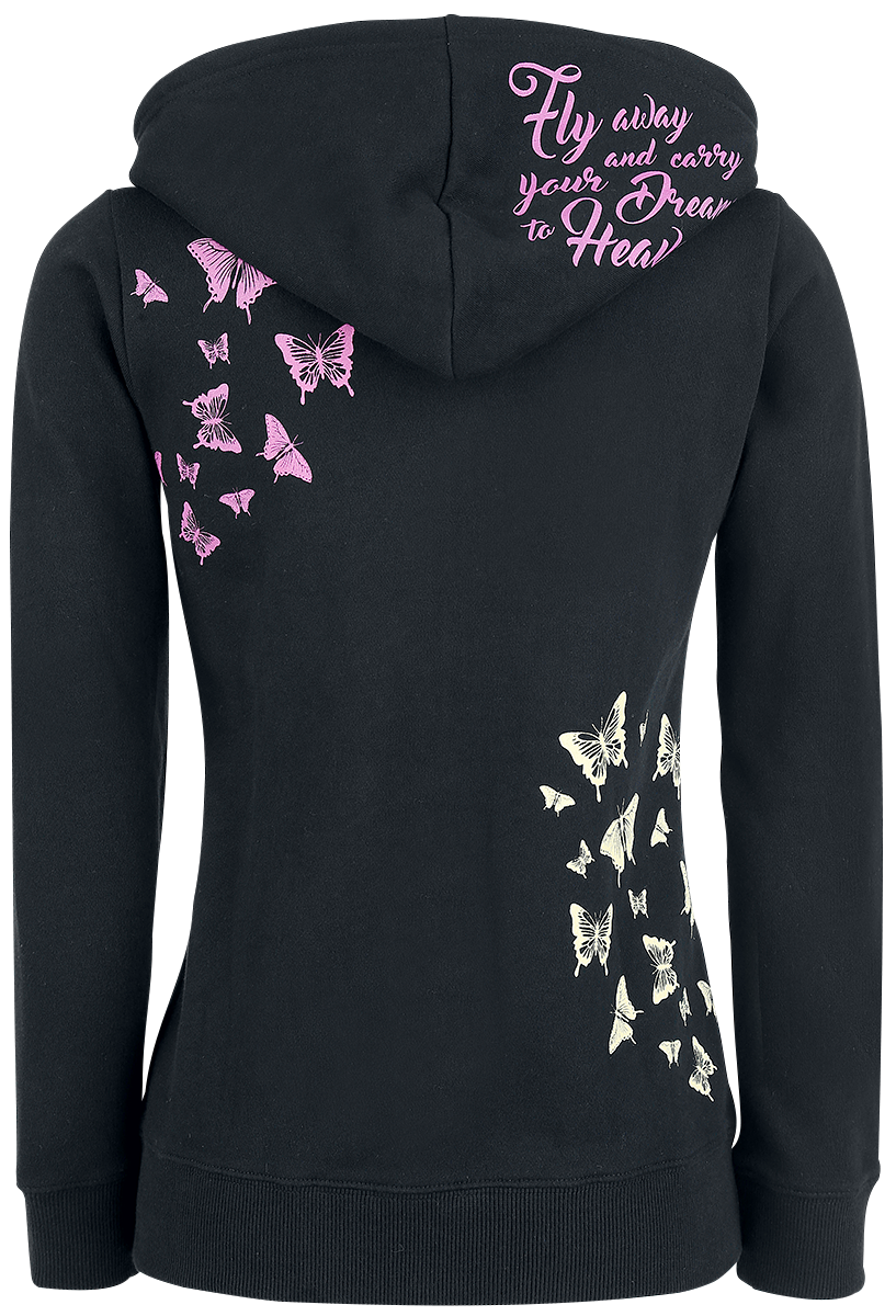 Sweat-shirt zippé à capuche  de Full Volume by EMP - Freaking Out Loud - XS à L - pour Femme - noir - Full Volume by EMP - View 2