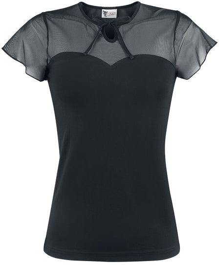 T-Shirt Manches courtes Rockabilly de Pussy Deluxe - T-Shirt Lovely Chic - XS à 3XL - pour Femme - noir - Pussy Deluxe