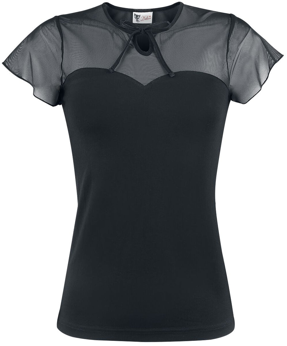 T-Shirt Manches courtes Rockabilly de Pussy Deluxe - T-Shirt Lovely Chic - XS à 3XL - pour Femme - noir - Pussy Deluxe