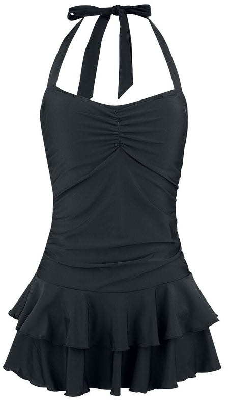 Short De Bain Rockabilly de Pussy Deluxe - Maillot de bain Lovely Chic - S à 3XL - pour Femme - noir - Pussy Deluxe