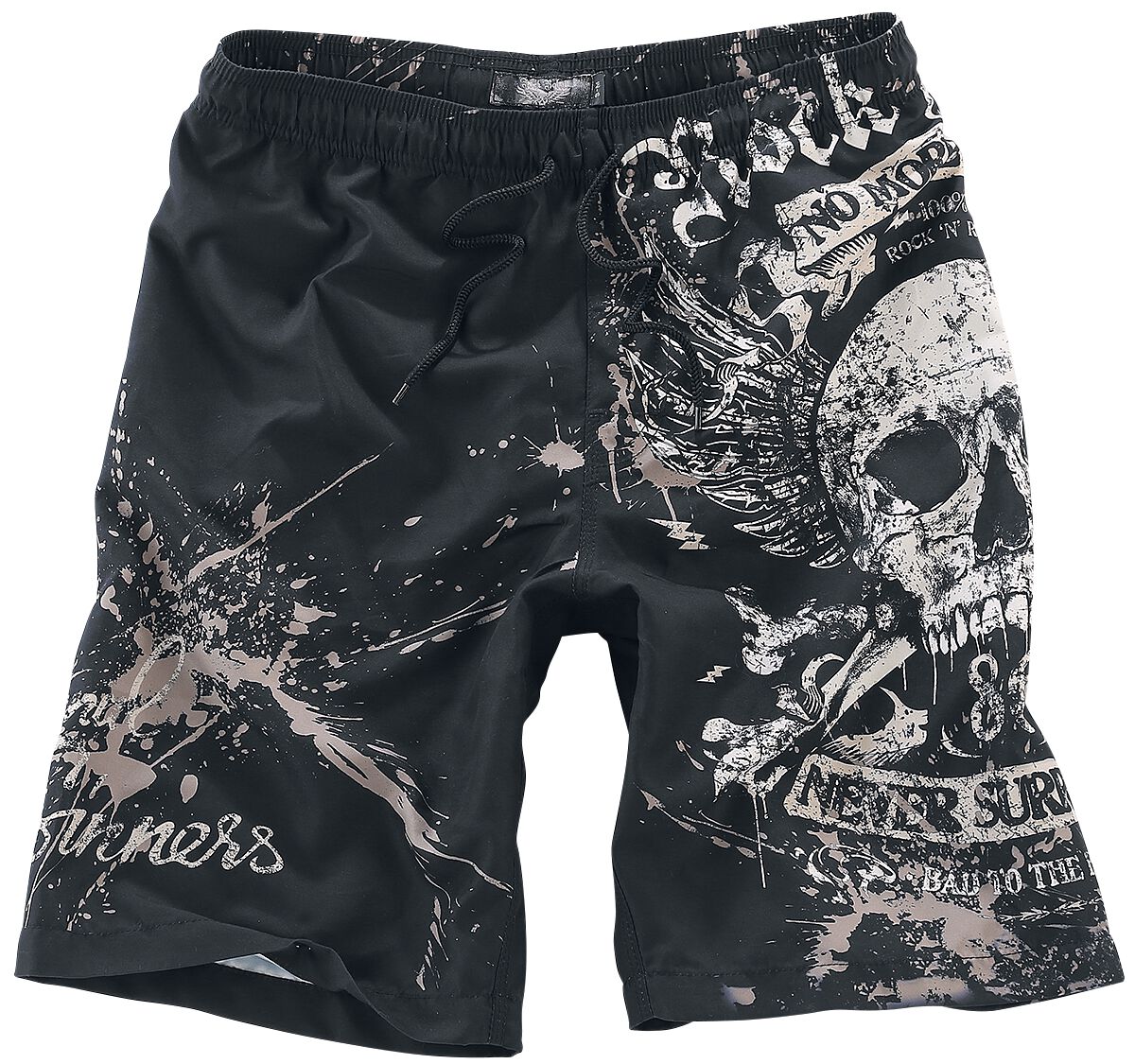 Short de bain  de Rock Rebel by EMP - Swimming Time - S à 3XL - pour Homme - noir - Rock Rebel by EMP