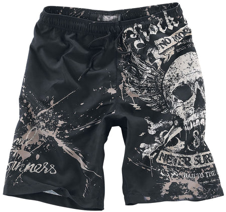 Short de bain  de Rock Rebel by EMP - Swimming Time - S à 3XL - pour Homme - noir - Rock Rebel by EMP