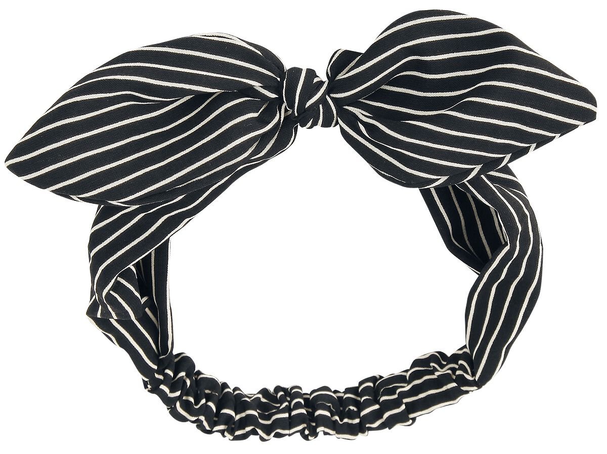 Bandeau Gothic de Banned Alternative - Nœud Rayé - pour Femme - noir/blanc - Banned Alternative