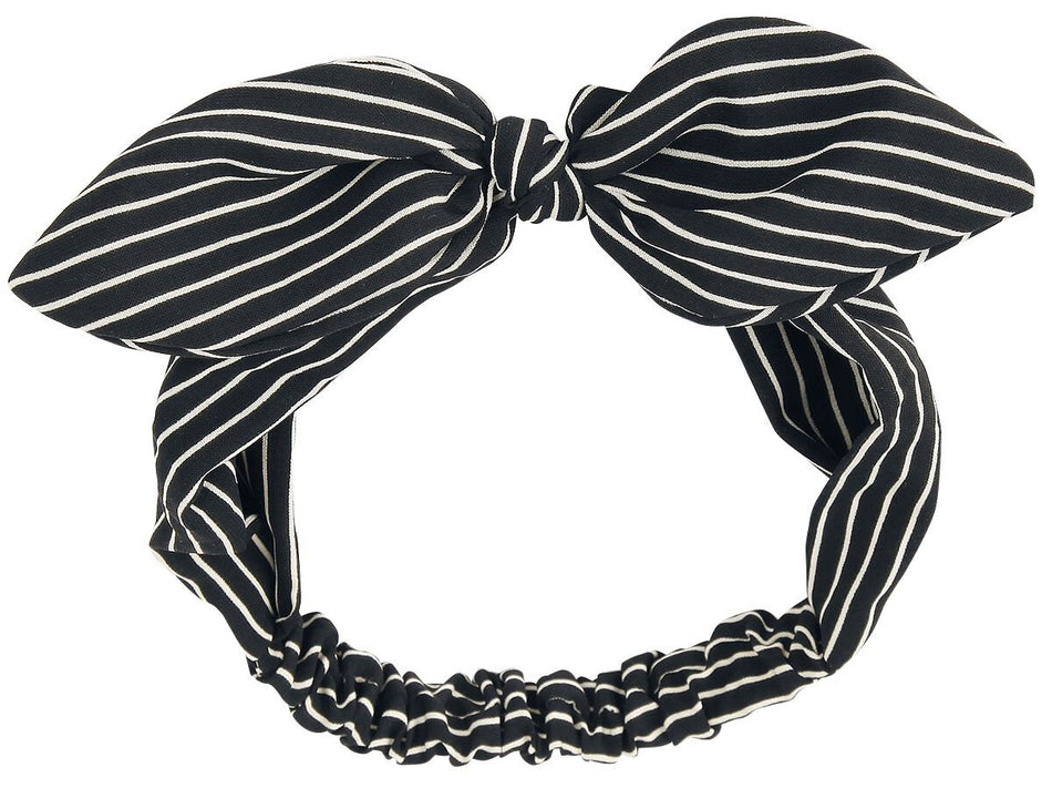 Bandeau Gothic de Banned Alternative - Nœud Rayé - pour Femme - noir/blanc - Banned Alternative