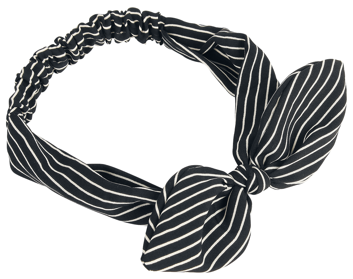 Bandeau Gothic de Banned Alternative - Nœud Rayé - pour Femme - noir/blanc - Banned Alternative - View 2