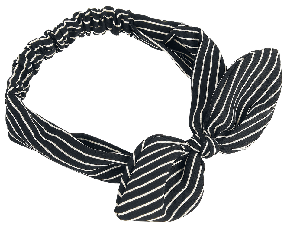 Bandeau Gothic de Banned Alternative - Nœud Rayé - pour Femme - noir/blanc - Banned Alternative - View 2