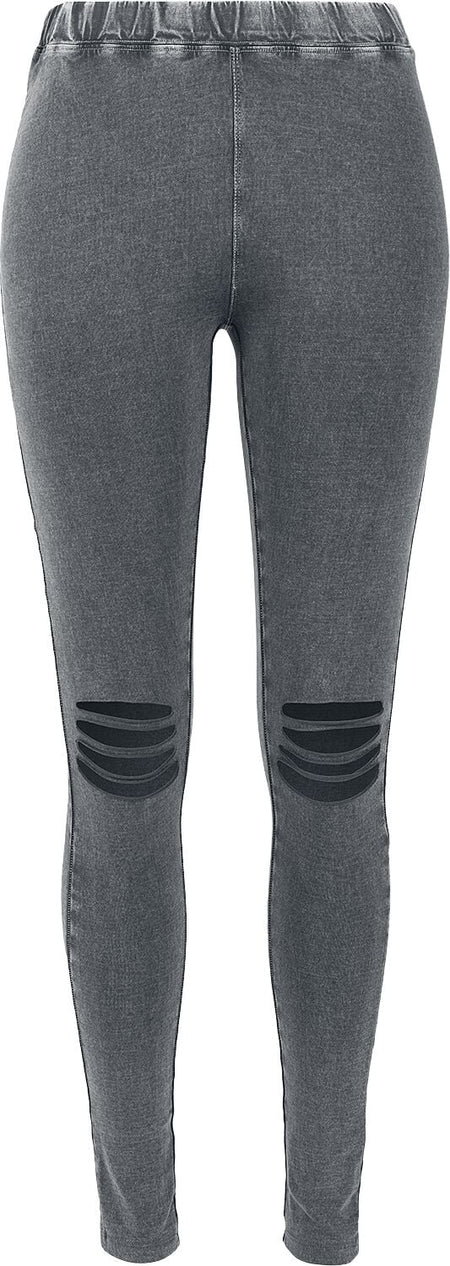 Legging  de Urban Classics - Ladies Slashed Knee Leggings - XS à XL - pour Femme - gris chiné - Urban Classics