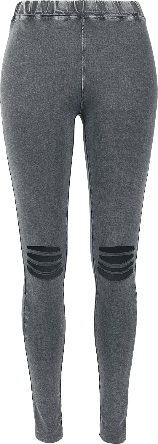 Legging  de Urban Classics - Ladies Slashed Knee Leggings - XS à XL - pour Femme - gris chiné - Urban Classics