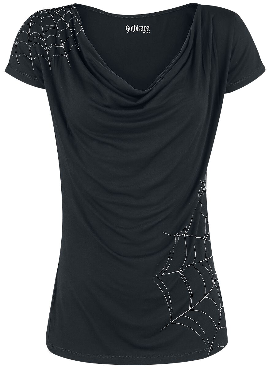 T-Shirt Manches courtes Gothic de Gothicana by EMP - Emma - S à 5XL - pour Femme - noir - Gothicana by EMP