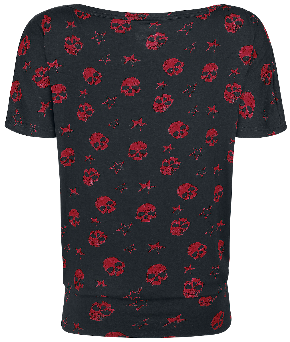 T-Shirt Manches courtes  de Full Volume by EMP - Can You Read My Mind - S à 5XL - pour Femme - noir/rouge - Full Volume by EMP - View 2