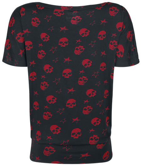 T-Shirt Manches courtes  de Full Volume by EMP - Can You Read My Mind - S à 5XL - pour Femme - noir/rouge - Full Volume by EMP - View 2