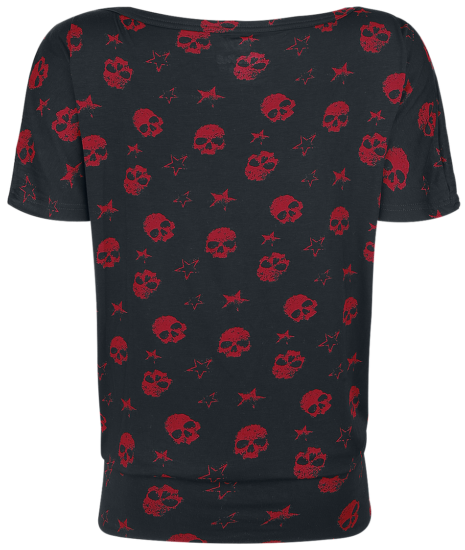 T-Shirt Manches courtes  de Full Volume by EMP - Can You Read My Mind - S à 5XL - pour Femme - noir/rouge - Full Volume by EMP - View 2