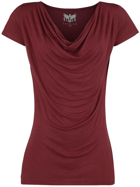 T-Shirt Manches courtes  de Black Premium by EMP - Emma - S à 3XL - pour Femme - bordeaux - Black Premium by EMP