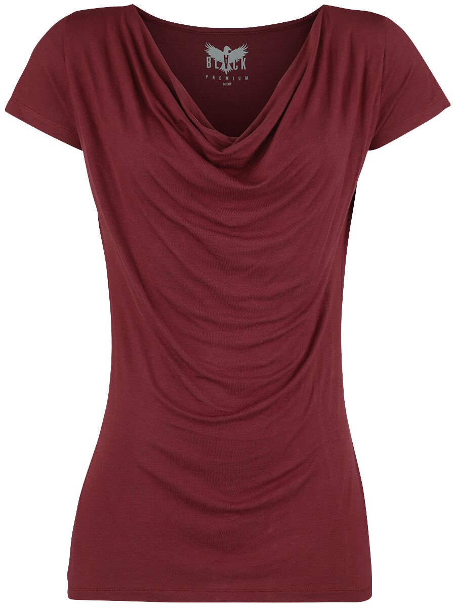 T-Shirt Manches courtes  de Black Premium by EMP - Emma - S à 3XL - pour Femme - bordeaux - Black Premium by EMP