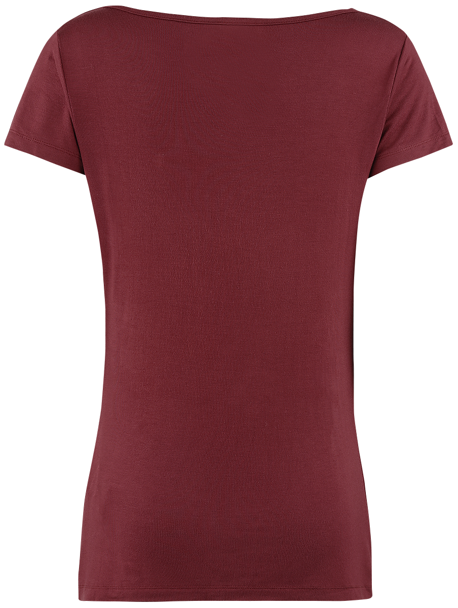 T-Shirt Manches courtes  de Black Premium by EMP - Emma - S à 3XL - pour Femme - bordeaux - Black Premium by EMP - View 2