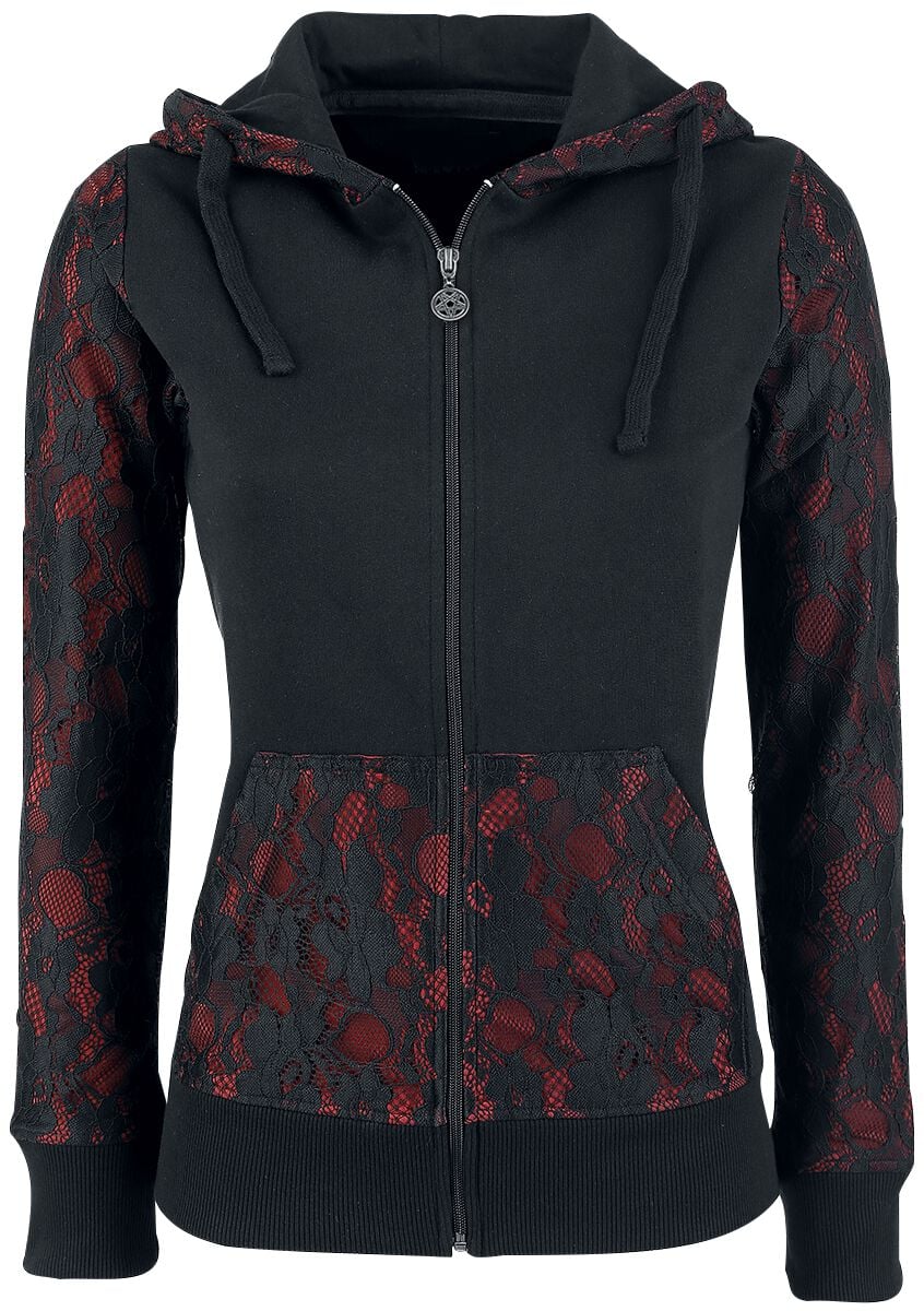 Sweat-shirt zippé à capuche Gothic de Gothicana by EMP - Freaking Out Loud - S à 5XL - pour Femme - noir - Gothicana by EMP