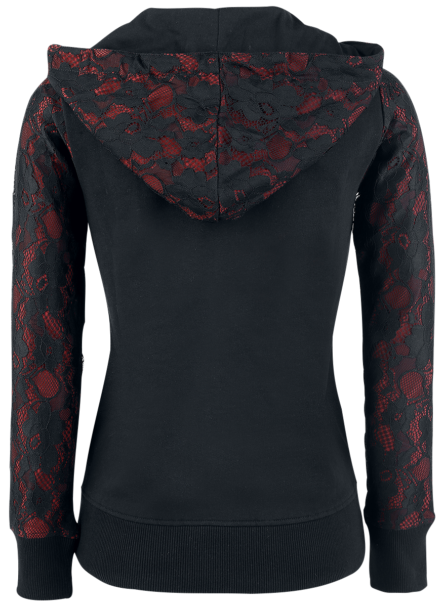 Sweat-shirt zippé à capuche Gothic de Gothicana by EMP - Freaking Out Loud - S à 5XL - pour Femme - noir - Gothicana by EMP - View 2