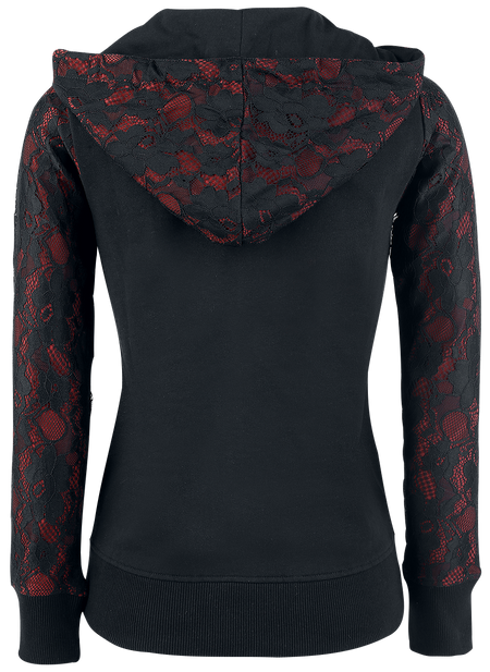 Sweat-shirt zippé à capuche Gothic de Gothicana by EMP - Freaking Out Loud - S à 5XL - pour Femme - noir - Gothicana by EMP - View 2