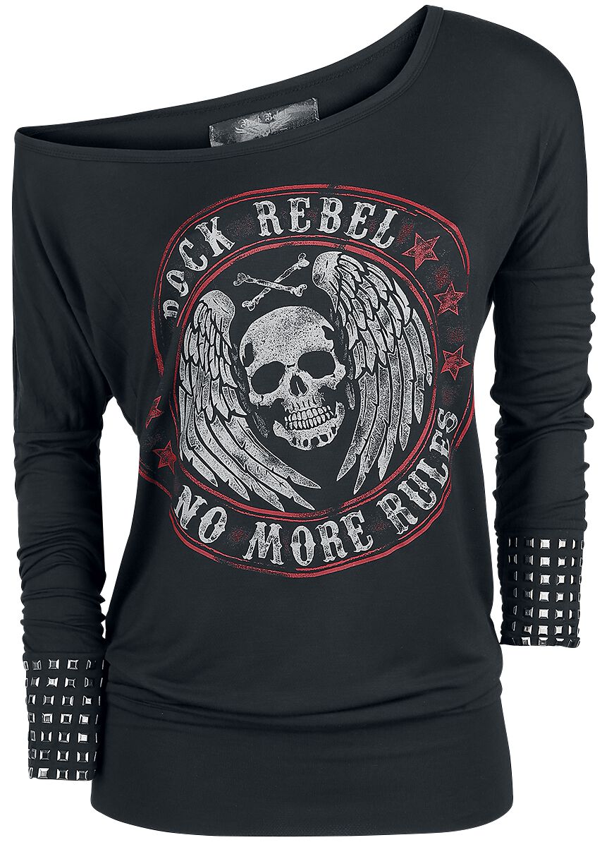 T-shirt manches longues  de Rock Rebel by EMP - Fast And Loose - S à 3XL - pour Femme - noir - Rock Rebel by EMP