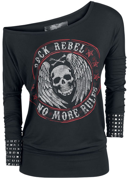T-shirt manches longues  de Rock Rebel by EMP - Fast And Loose - S à 3XL - pour Femme - noir - Rock Rebel by EMP
