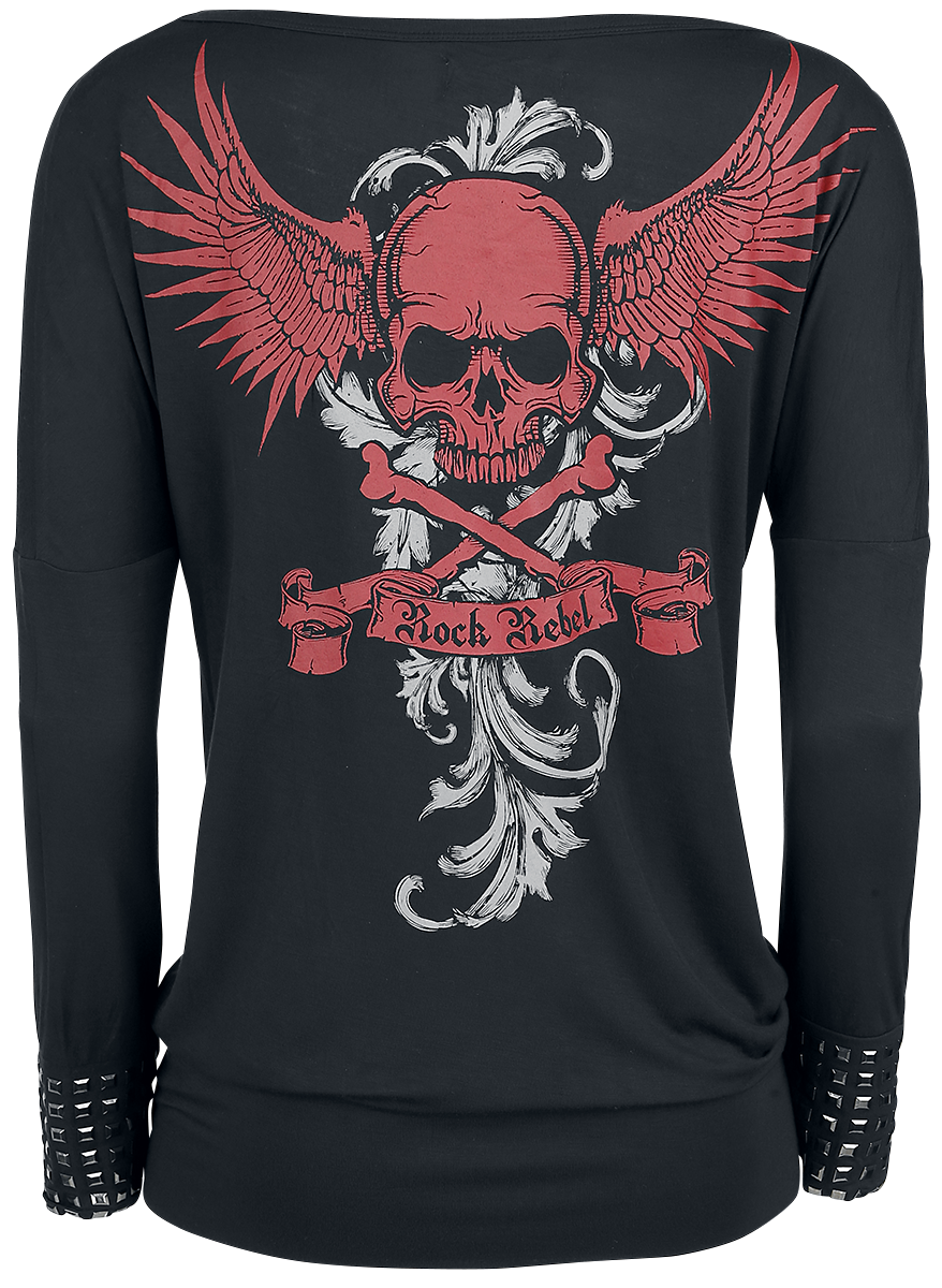 T-shirt manches longues  de Rock Rebel by EMP - Fast And Loose - S à 3XL - pour Femme - noir - Rock Rebel by EMP - View 2