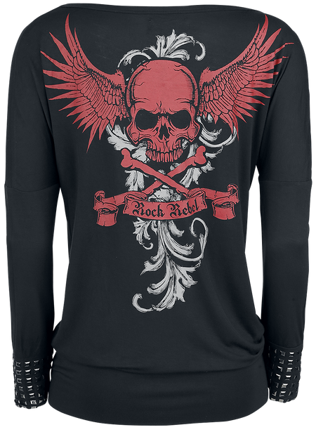 T-shirt manches longues  de Rock Rebel by EMP - Fast And Loose - S à 3XL - pour Femme - noir - Rock Rebel by EMP - View 2