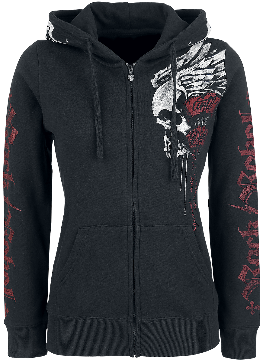 Sweat-shirt zippé à capuche  de Rock Rebel by EMP - Freaking Out Loud - S à 3XL - pour Femme - noir - Rock Rebel by EMP - View 2