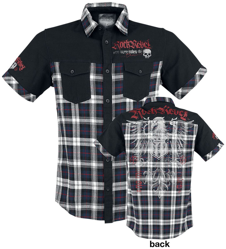 Chemise manches courtes Rockabilly de Rock Rebel by EMP - Hard Decisions - S à 5XL - pour Homme - noir - Rock Rebel by EMP
