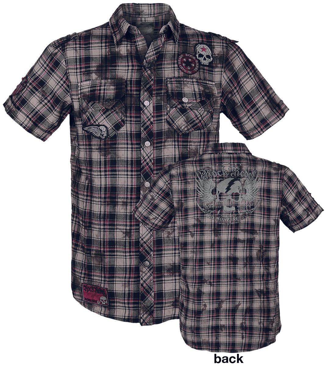 Chemise manches courtes  de Rock Rebel by EMP - Right Now - S à 5XL - pour Homme - rouge/gris/blanc - Rock Rebel by EMP