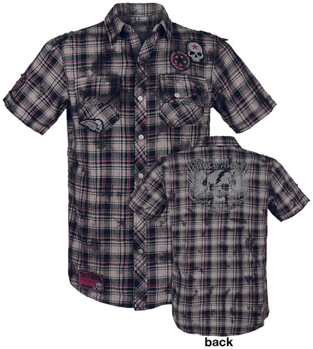 Chemise manches courtes  de Rock Rebel by EMP - Right Now - S à 5XL - pour Homme - rouge/gris/blanc - Rock Rebel by EMP
