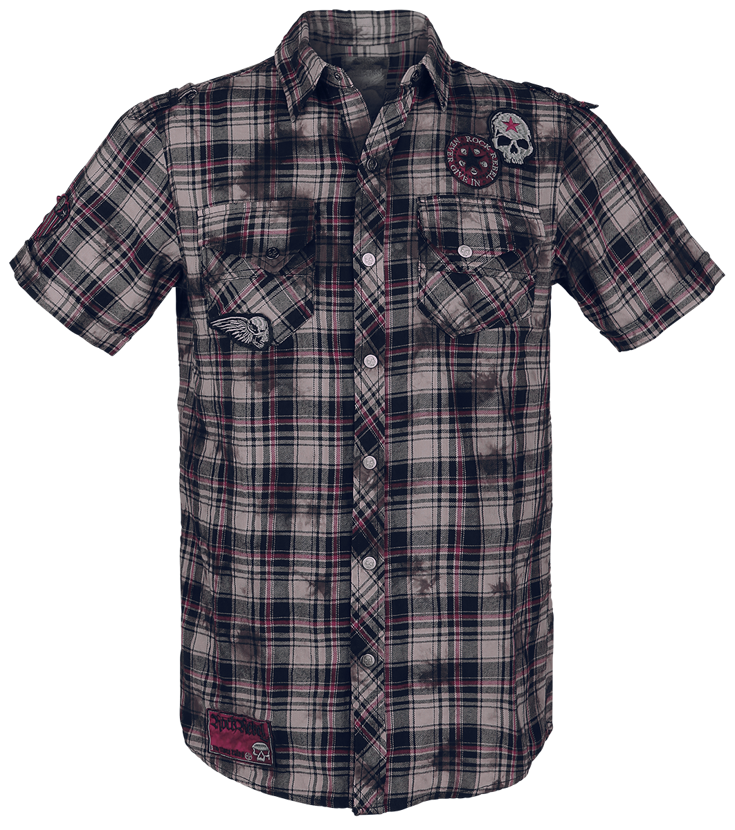 Chemise manches courtes  de Rock Rebel by EMP - Right Now - S à 5XL - pour Homme - rouge/gris/blanc - Rock Rebel by EMP - View 2