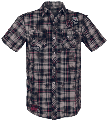 Chemise manches courtes  de Rock Rebel by EMP - Right Now - S à 5XL - pour Homme - rouge/gris/blanc - Rock Rebel by EMP - View 2